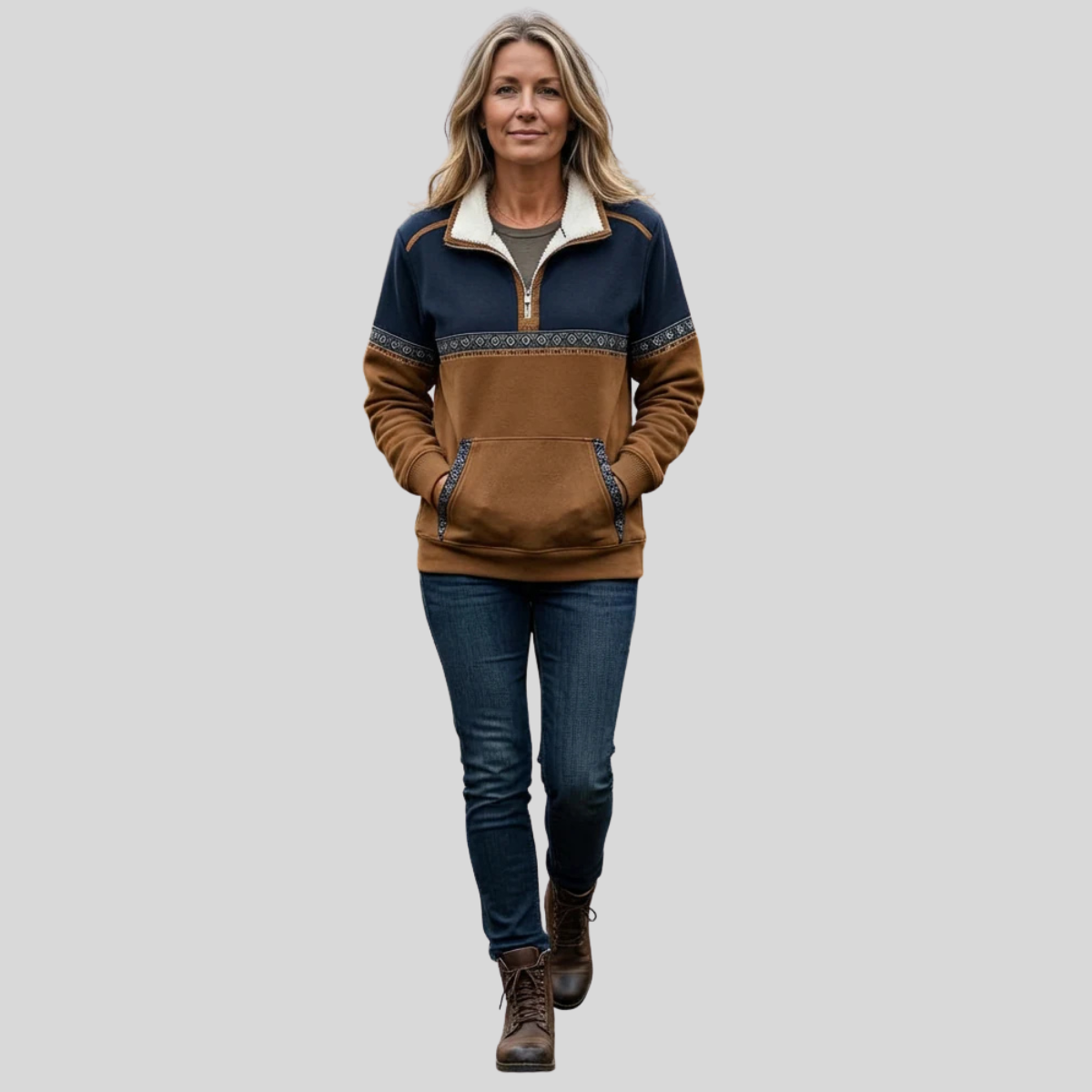 Venanzia | Maglia Mezza Zip con Collo in Sherpa